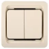 Выключатель СВЕТОЗАР "ГАММА" двухклавишный, без подсветки, цвет бежевый, 10А/~250В SV-54134-B купить в Когалыме