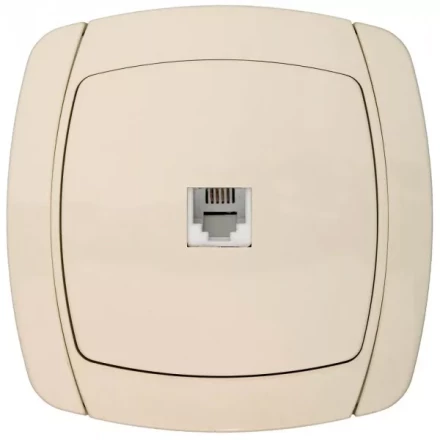 Розетка СВЕТОЗАР "CITY LIGHT" телефонная одинарная в сборе, цвет бежевый SV-54217-B купить в Когалыме