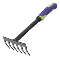 Грабли 6-зубые Palisad, 110х300 мм, стальные, обрезиненная эргономичная рукоятка, LSR1, 62061