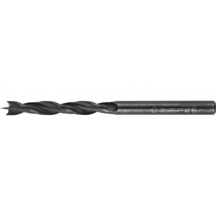 ЗУБР. Сверло спиральное по дереву с М-образной заточкой, сталь 65Г, 6х90мм 29421-090-06 купить в Когалыме