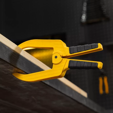 Струбцина клещеобразная Denzel, удлиненная 75 х 110 мм двухкомпонентные рукоятки, 20790 купить в Когалыме