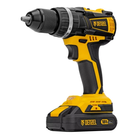 Дрель-шуруповерт аккумуляторная ударная бесщет Denzel CIDB-IB-18-02 26130, Li-Ion, 18 В, 2 акк. купить в Когалыме