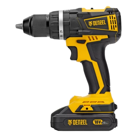 Дрель-шуруповерт аккумуляторная ударная бесщет Denzel CIDB-IB-18-02 26130, Li-Ion, 18 В, 2 акк. купить в Когалыме