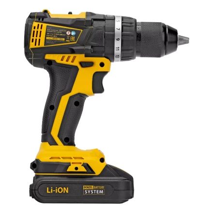 Дрель-шуруповерт аккумуляторная ударная бесщет Denzel CIDB-IB-18-02 26130, Li-Ion, 18 В, 2 акк. купить в Когалыме