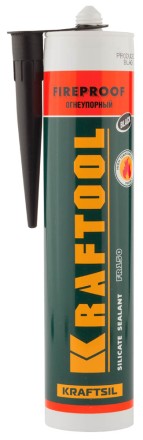Герметик KRAFTOOL KRAFTFLEX FR150 силикатный огнеупорный &quot;+1500 С&quot;, жаростойкий, черный, 300мл 41260-4_G купить в Когалыме
