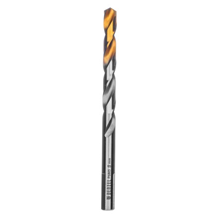 Сверло спиральное по металлу Denzel 8 x 117 мм, Р6М5, Golden Tip, 718239 купить в Когалыме