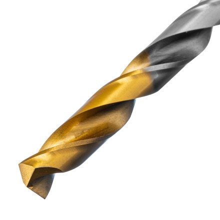 Сверло спиральное по металлу Denzel 8 x 117 мм, Р6М5, Golden Tip, 718239 купить в Когалыме