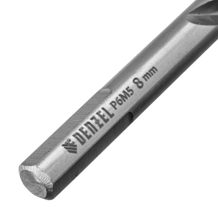 Сверло спиральное по металлу Denzel 8 x 117 мм, Р6М5, Golden Tip, 718239 купить в Когалыме
