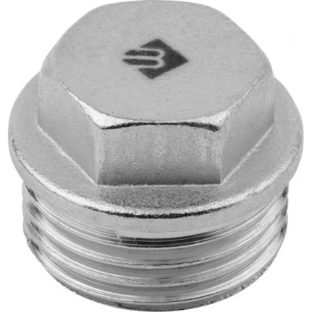 Заглушка ЗУБР "ЭКСПЕРТ", никелированная латунь, 6-ти гранная головка, внутренняя резьба, 1/2" 51297-1/2 купить в Когалыме