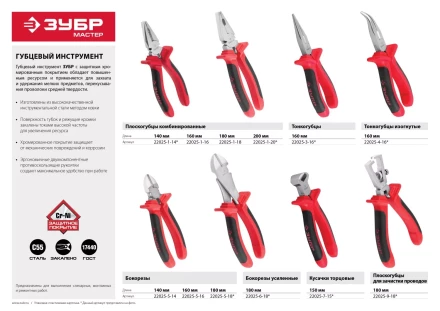 Плоскогубцы ЗУБР "МАСТЕР" хромированные, 180мм 22025-1-18 купить в Когалыме