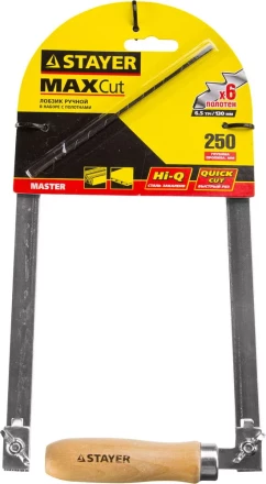 Лобзик STAYER "MASTER", деревянная ручка, 130х250мм без полотен 1530-25_z01 купить в Когалыме