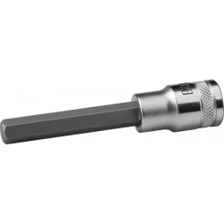 Торцовая бита-головка KRAFTOOL "INDUSTRIE QUALITAT", удлиненная, материал S2, HEX, сатинированная, 1/2", H10 27909-10_z01