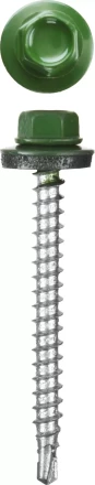 Саморезы СКМ кровельные, RAL 6002 зеленый лист, 25 x 5.5 мм, 420 шт, для металлических конструкций, STAYER 30305-55-025-6002 купить в Когалыме