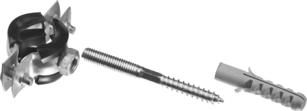 ЗУБР "МАСТЕР". Хомут трубный с гайкой, оцинкованный, в комплекте с сантехнической шпилькой и дюбелем, 3/8", 1шт 37866-16-19 купить в Когалыме