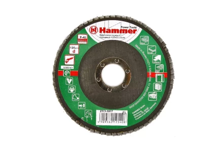 Круг Лепестковый Торцевой (КЛТ) HAMMER КЛТ 1 Ф125х22 Р40 213-007 купить в Когалыме