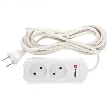 Удлинитель бытовой серия EU, без заземления, 5м, 2 роз., 6А Stern 95722 купить в Когалыме