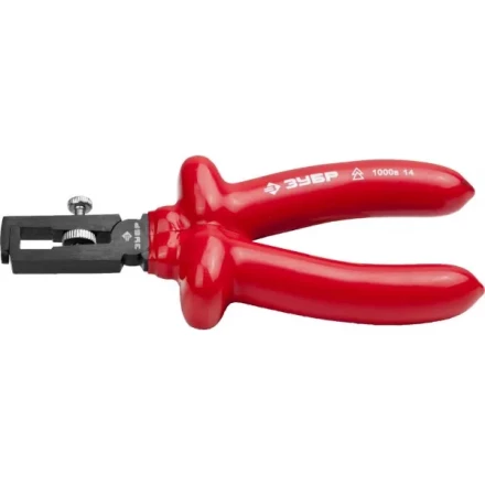 Пассатижи ЗУБР "МАСТЕР" "ЭЛЕКТРИК" для зачистки проводов диэлектрические, высоковольтные до~1000В, d до 5мм, S поперечн сеч кабеля до 10мм2, 160мм 2214-9-16_z02 купить в Когалыме