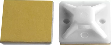 ЗУБР ПХС, 25 x 25 мм, нейлон, 100 шт, белая, самоклеющаяся площадка под хомут-стяжку (30915-25) купить в Когалыме