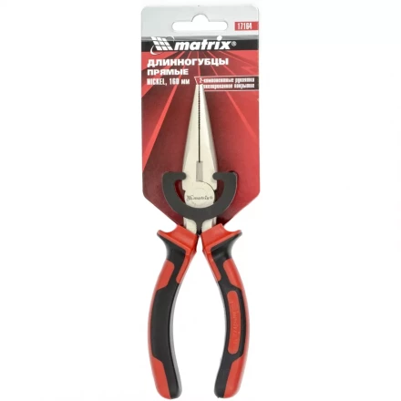 Длинногубцы NICKEL 160 мм прямые никелированные двухкомпонентные рукоятки MTX 171649 купить в Когалыме