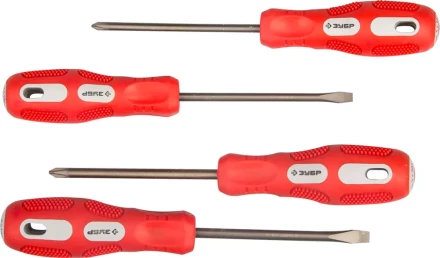 Набор отверток ЗУБР "МАСТЕР", хром-ванадиевая сталь, эргономичная трехкомпонентная рукоятка, 4шт 25235-H4 купить в Когалыме