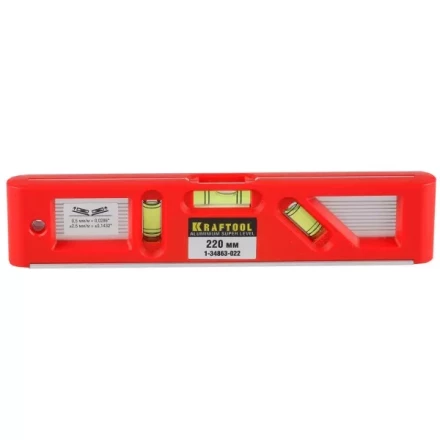 Уровень KRAFTOOL "PRO" "DIRECTOR LEVEL" с магнитом, 3 ампулы, 220мм 1-34863-022 купить в Когалыме