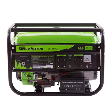 Генератор бензиновый БС-3500Э, 3.2 кВт, 230В, 4-х тактный, 15 л, электростартер Сибртех 94538 купить в Когалыме