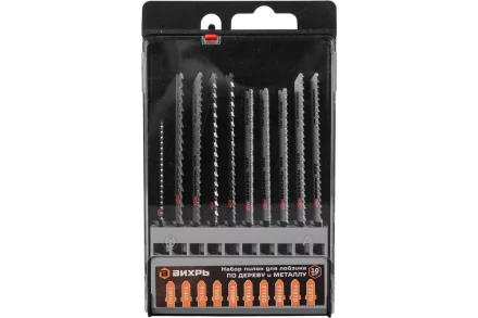 Набор пилок для лобзика по дереву и металлу 10шт Вихрь 73/10/5/15 купить в Когалыме