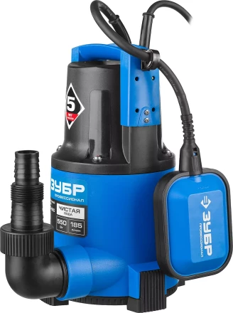 Насос ЗУБР "ПРОФЕССИОНАЛ" Т3 погружной дренажный для чистой воды (d пропускаемых частиц до 5мм), 550Вт, пропускная способность 185л/мин, напор 8,5м НПЧ-Т3-550 купить в Когалыме