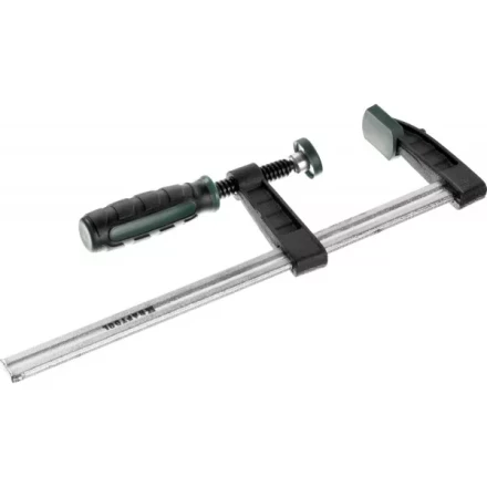 Струбцина, KRAFTOOL 32011-050-200, тип "F", DIN 5117, двухкомпонентная ручка, 50х200мм 32011-050-200 купить в Когалыме