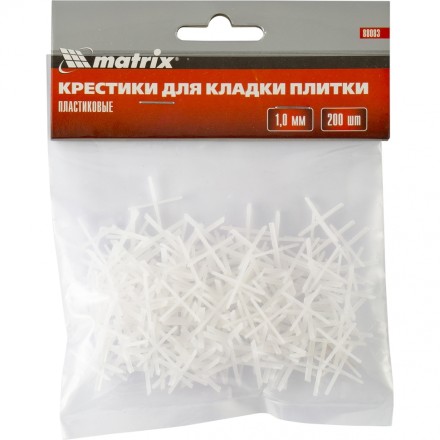 Крестики 1,0 мм для кладки плитки упаковка 200 штук Matrix 88083 купить в Когалыме