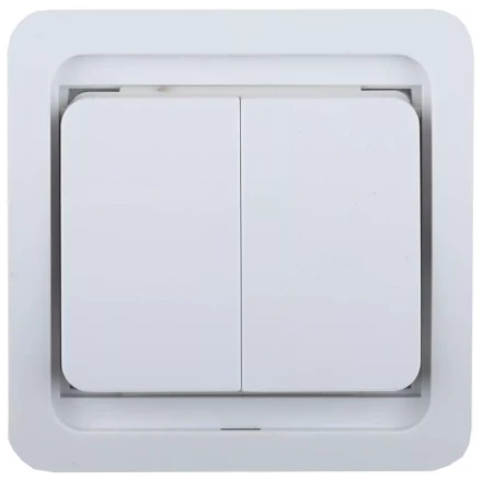 Выключатель СВЕТОЗАР "ГАММА" двухклавишный, без подсветки, цвет белый, 10А/~250В SV-54134-W купить в Когалыме
