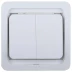 Выключатель СВЕТОЗАР "ГАММА" двухклавишный, без подсветки, цвет белый, 10А/~250В SV-54134-W купить в Когалыме