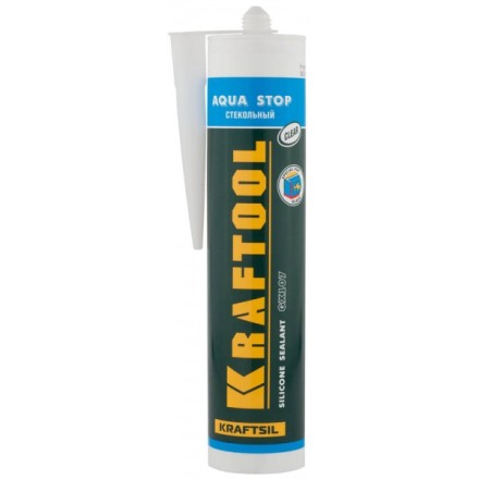 Герметик KRAFTOOL KRAFTSeal GX107 &quot;AQUA STOP&quot; силиконовый стекольный, прозрачный, 300мл 41256-2 купить в Когалыме