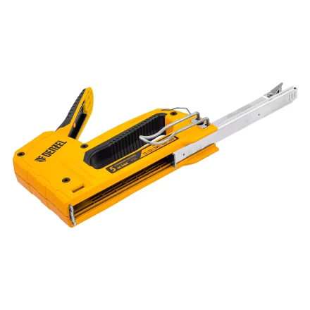 Степлер мебельный Denzel 40215, тип 53 и 13, 6-14мм, тип 140, 10-14мм, тип 300, 15мм, тип 500, 15мм купить в Когалыме