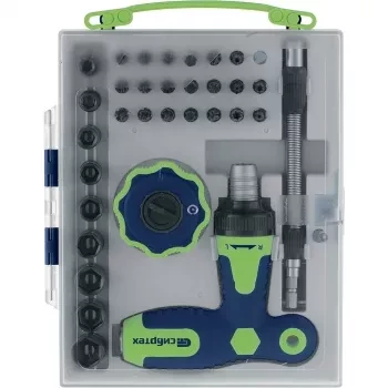 Отвертка Т-образная и трещотка реверсивные с набором бит торцевых головок 34  предмета  Сибртех 13383 купить в Когалыме