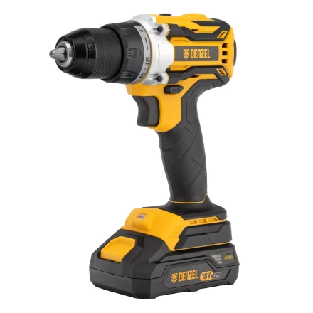 Дрель-шуруповерт аккумуляторная Denzel  BLDL-18-0 26140, бесщет.2 Li-Ion, 18 В купить в Когалыме