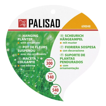 Кашпо подвесное с орнаментом Palisad, с кокосовой корзиной, диаметр 30 см, 690048 купить в Когалыме