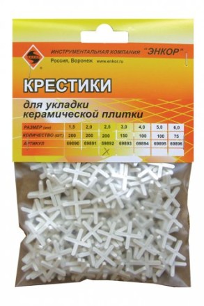 Крестики для кафеля 2,5 мм 200 штук блистер Энкор 69892 купить в Когалыме