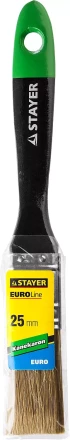 STAYER “KANEKARON-EURO”. Кисть плоская, искусственная щетина, деревянная ручка, 25мм 0106-025 купить в Когалыме