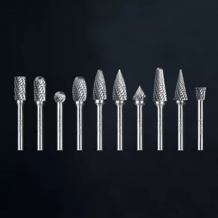 Зубр Набор твердосплавных борфрез, 10 шт.: A1020, C1020, D1009, E1220, F1225, G1225, J1009, L1228, M1225, N1010 (28815-H10) купить в Когалыме