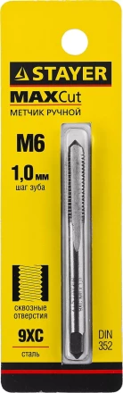 Метчик STAYER "MASTER" одинарный, для сквозных отверстий, сталь 9ХС, М6х1,0 28020-06-1.0 купить в Когалыме