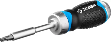 Набор ЗУБР "ПРОФЕССИОНАЛ": Отвертка реверсив с двухкомп рукоят, насадки, CrMo, рукоят с отсеком для хранения бит, 24 предмета 25353-H24 купить в Когалыме