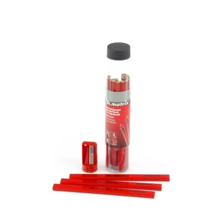 Набор карандашей малярных прямоугольных с точилкой в тубе 175мм 10шт MATRIX 84814 купить в Когалыме