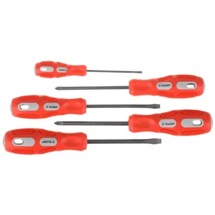 Набор отверток ЗУБР "МАСТЕР", хром-ванадиевая сталь, эргономичная трехкомпонентная рукоятка, 5шт 25235-H5 купить в Когалыме