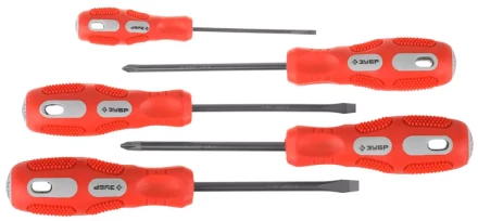 Набор отверток ЗУБР "МАСТЕР", хром-ванадиевая сталь, эргономичная трехкомпонентная рукоятка, 5шт 25235-H5 купить в Когалыме