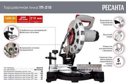 Торцовочная пила Ресанта ТП-210 75/18/2 купить в Когалыме