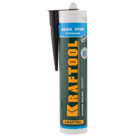 Герметик KRAFTOOL KRAFTSeal GX107 &quot;AQUA STOP&quot; силиконовый стекольный, черный, 300мл 41256-4 купить в Когалыме