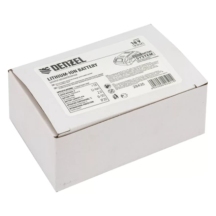 Батарея аккумуляторная Denzel B-18-2.0, Li-Ion, 18 В, 2,0 Ач 28435 купить в Когалыме