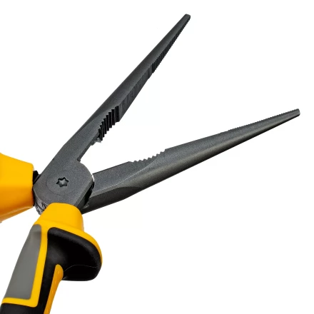 Длинногубцы прямые 205 мм Denzel 17302, трехкомпонентные рукоятки купить в Когалыме