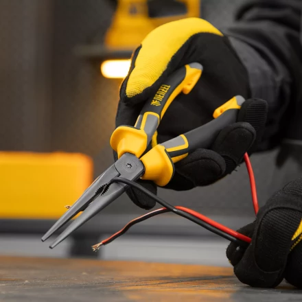 Длинногубцы прямые 205 мм Denzel 17302, трехкомпонентные рукоятки купить в Когалыме